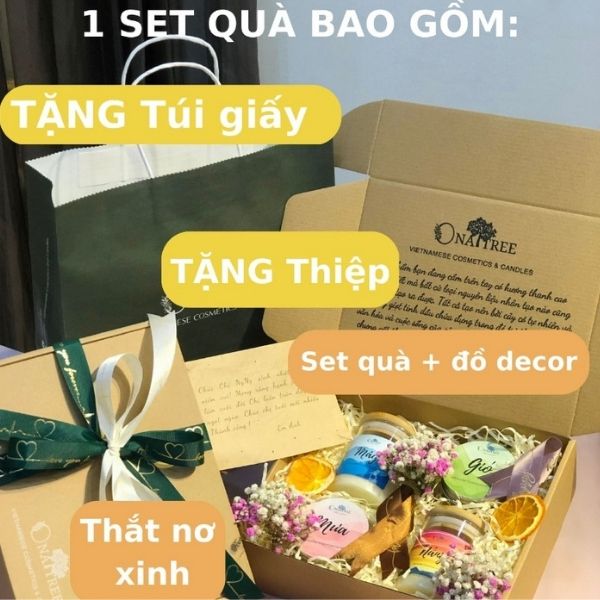 Set Quà Tặng Nến Thơm Tinh Dầu Organic